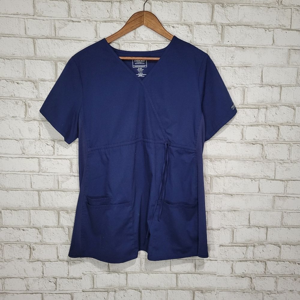 Cherokee 2 way stretch navy scrub top